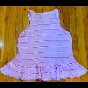 Lightweight Cotton sleeveless Top with Red Stripes